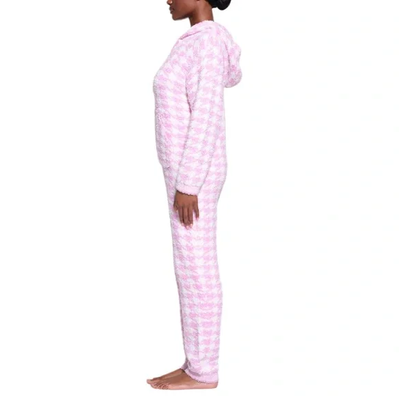 petal houndstooth SKIMS cozy knit unisex jogger suit 💕 pink SKIMS onesie - Picture 4 of 8